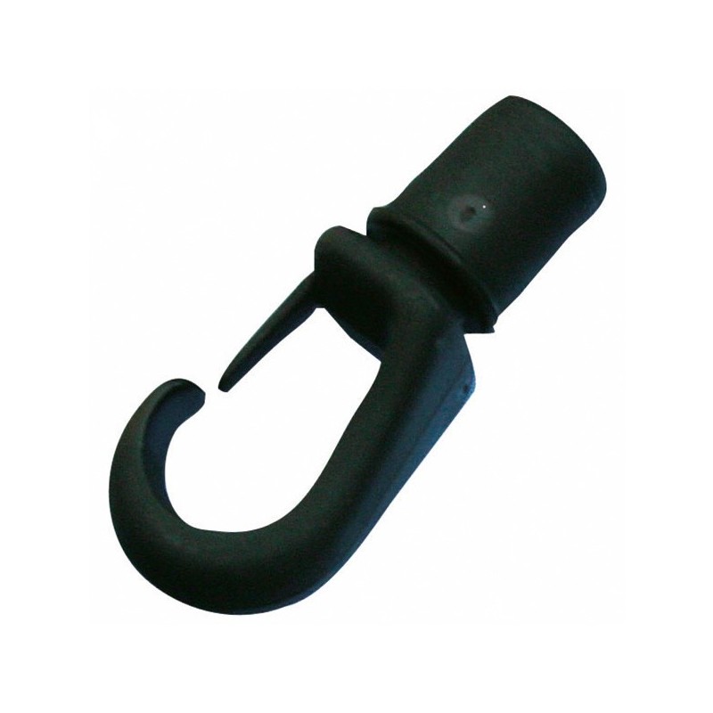 Crochet Plastique Amovible Noir 8 mm