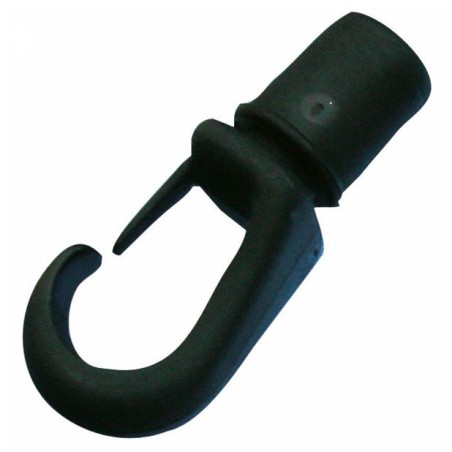 Crochet Plastique Amovible Noir 8 mm