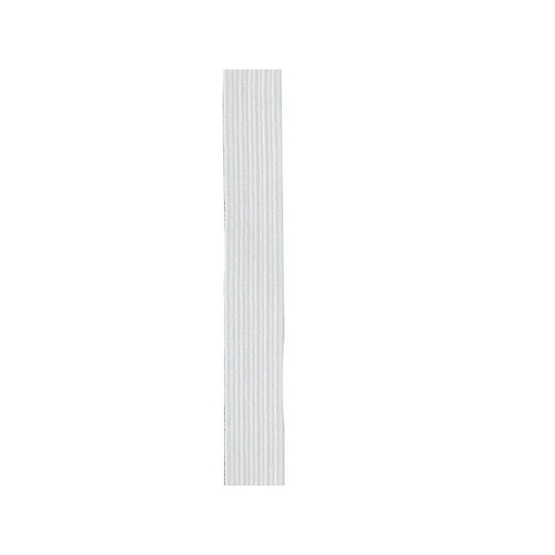 Tresse élastique 12 gommes 9 mm blanc
