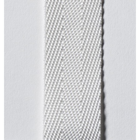 Sangle Sergée Polyester blanc 25 mm  RL100