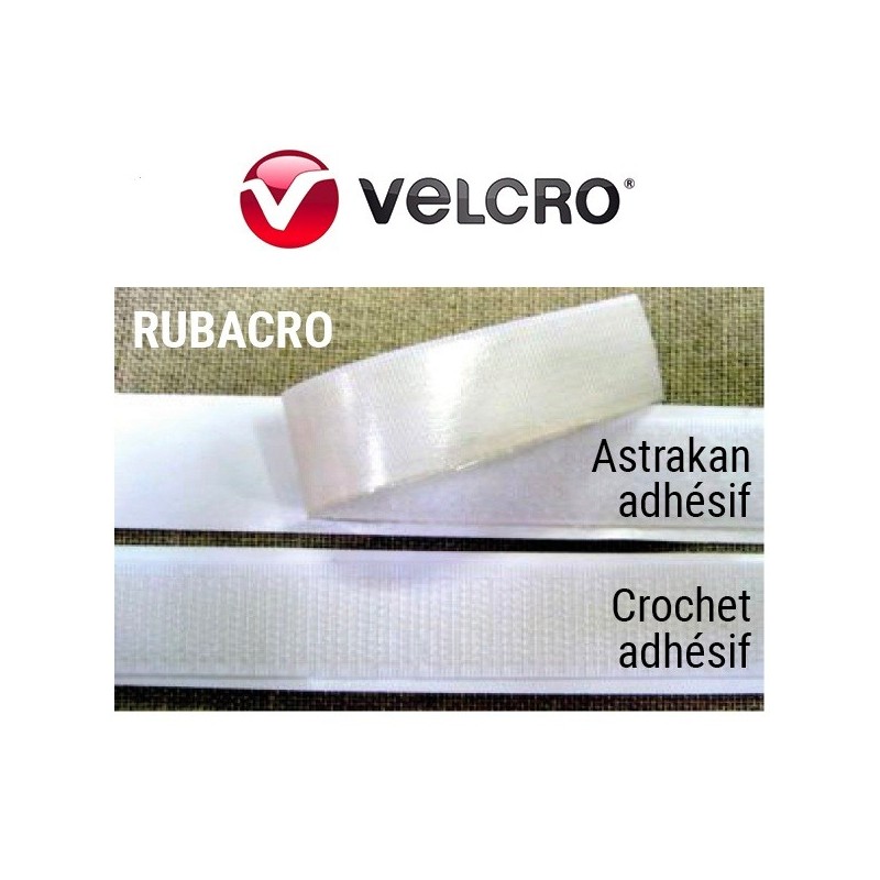 RUBACRO Adhésif astrakan 50 mm Blanc