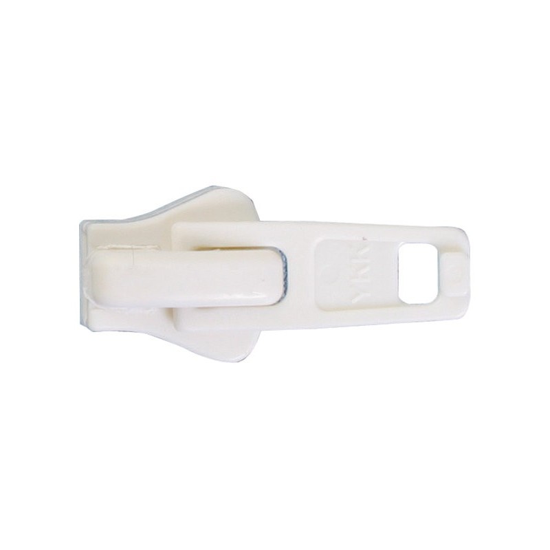 Curseur plastique Blanc simple Tirette YKK 10