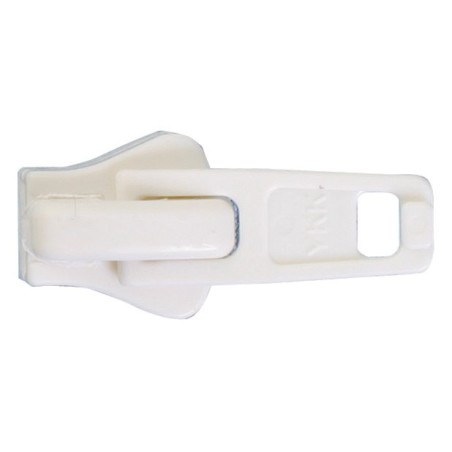 Curseur plastique Blanc simple Tirette YKK 10